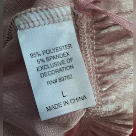 Josie Natori Crushed Pink Velvet PJ Bottoms Size Large  NWT - Picture 6 of 8
